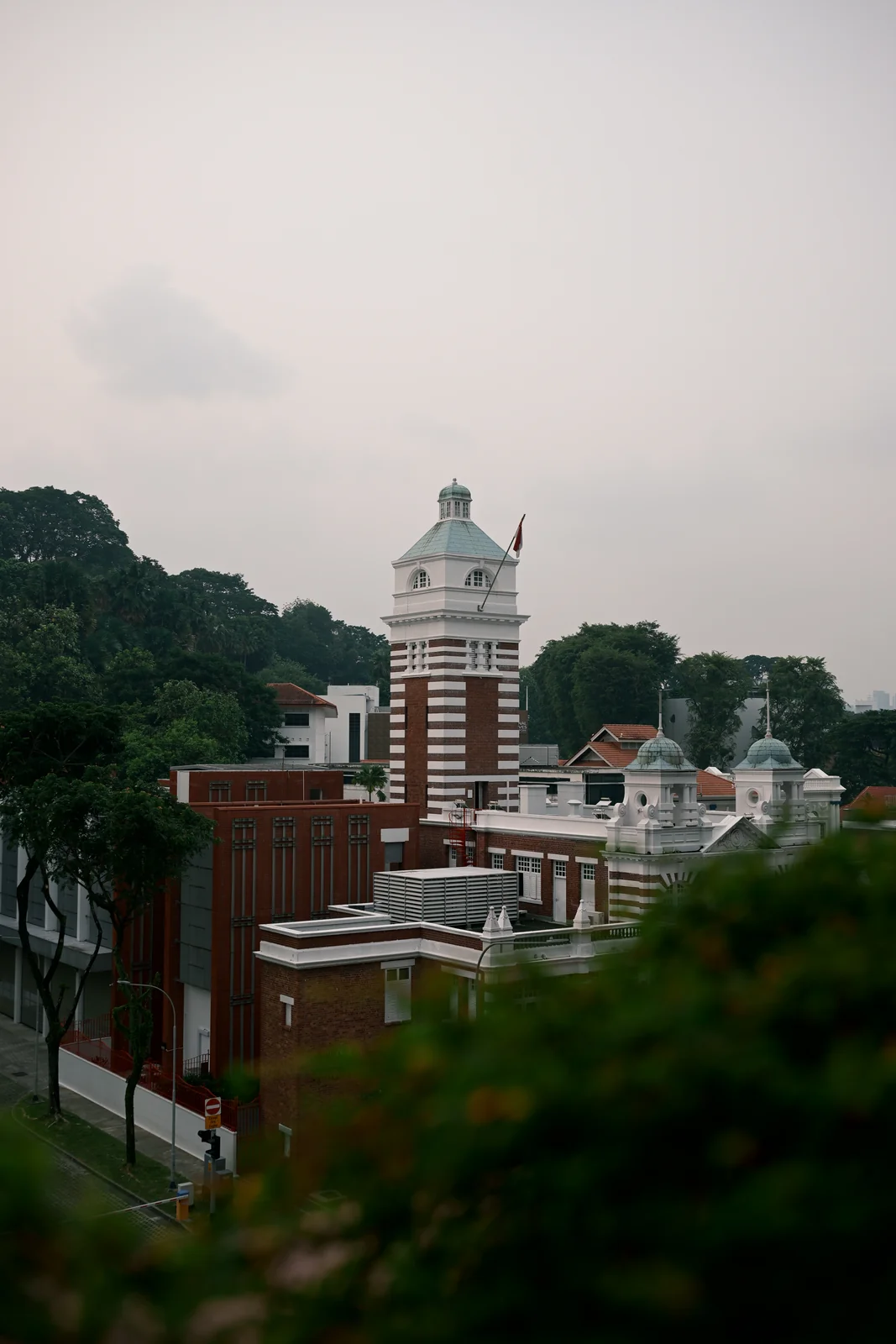 Fort Canning Park historic colonial heritage building atop the greenery