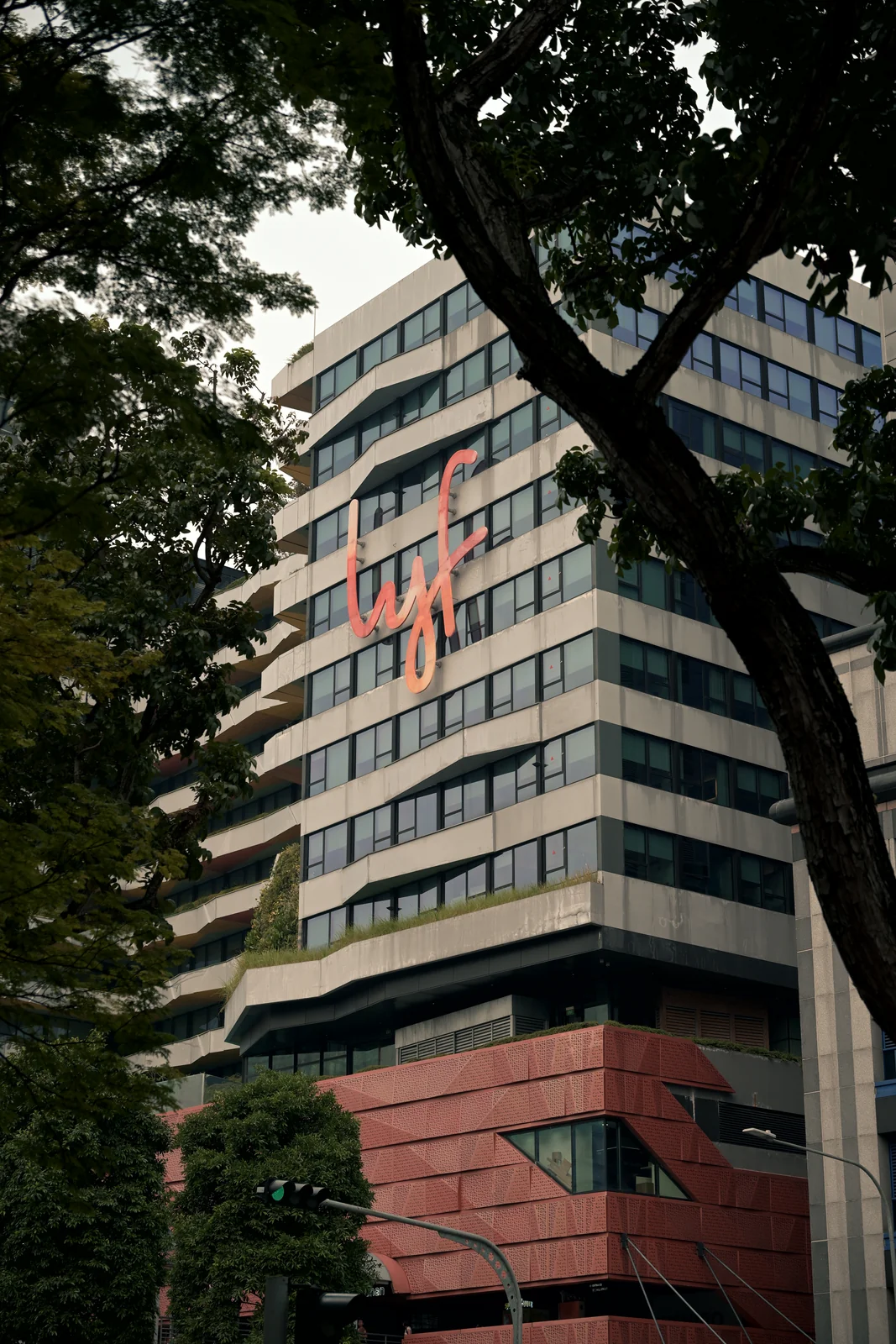 Clean modern architectural lines of Singapore urban towers