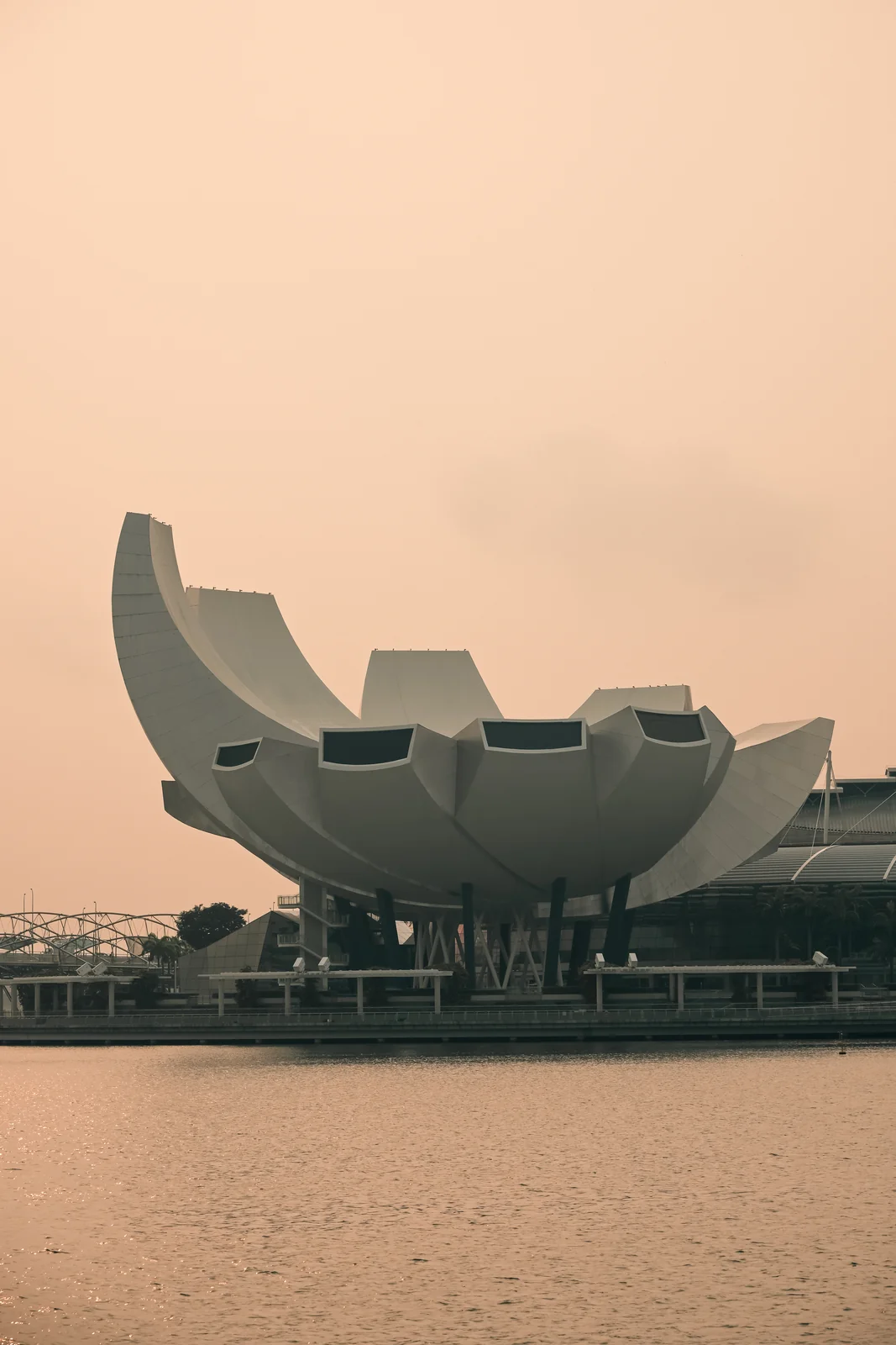 ArtScience Museum iconic lotus flower architecture across Marina Bay